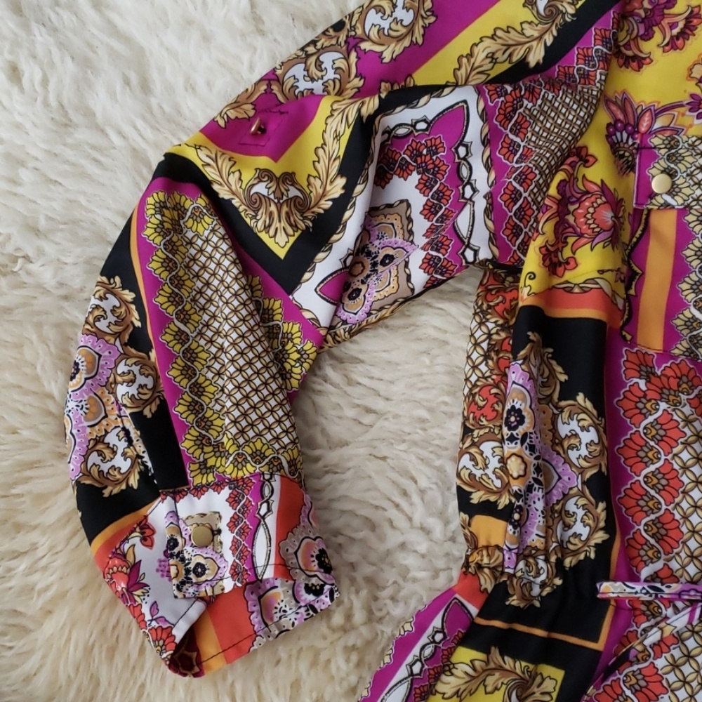 A Fun Colored Multi-Pattern Dress! - Picture 3 of 4